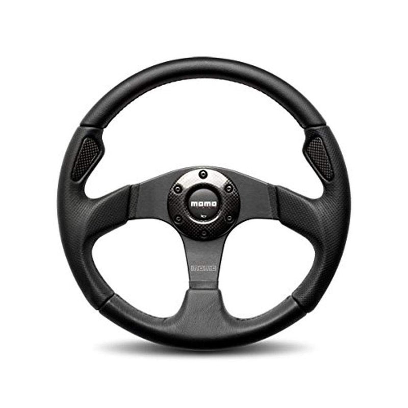 MOMO JET35BK0B Jet Black 350 mm Leather Steering Wheel - Image 5