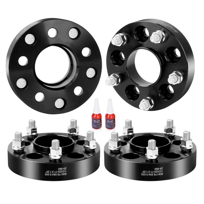 5x45 to 5x5 Hubcentric Wheel Adapters for JK Wheels on TJ YJ KK XJ ZJ Vehicle 125 5x1143mm to 5x127mm Convert Wheel Adapter 715mm Hub Core with 12 Thread Pitch