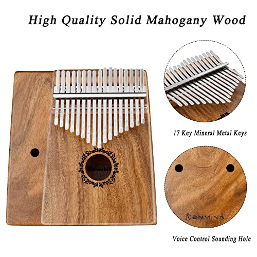 RANMING Kalimba Thumb Piano 17 Keys RANMING Mbira Finger Piano Kalimba Gifts for Adults Kids Beginners With Portable Handbag and Tune Hammer Thumb Pianos Finger Harp (Acacia-Plus) - Image 2