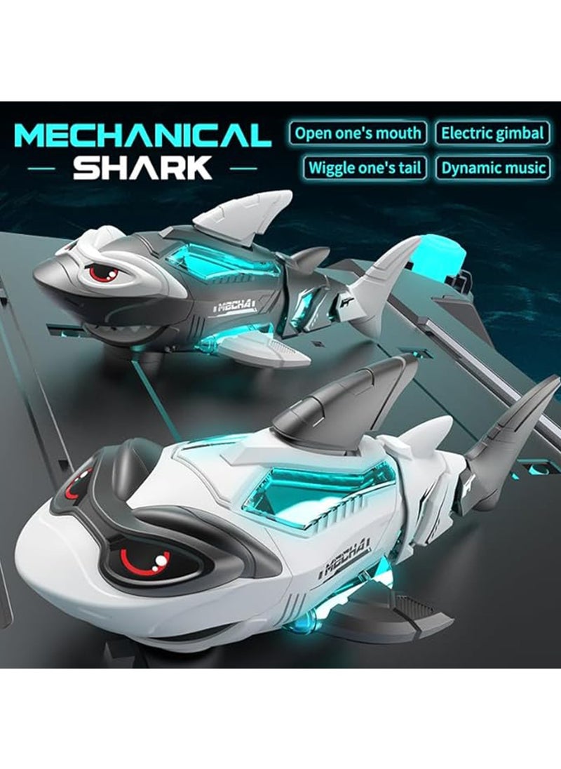 Electric Shark Toy Cute Robotic Shark Toy Crawling Electric Fish Simulated Shark Interactive Musical Toy with Automatic Driving, Playing Music, Led Lights Kids Gifts (White) - pzsku/Z7F59221D042D15CEC058Z/45/_/1728550687/6955366c-0c06-4c87-9045-a952f39b1cee