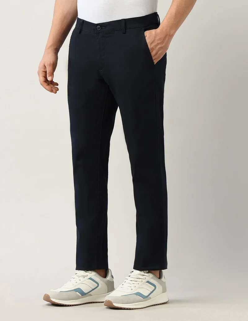 Arrow Navy Slim Fit Autoflex Trousers for Men | Best Price UAE