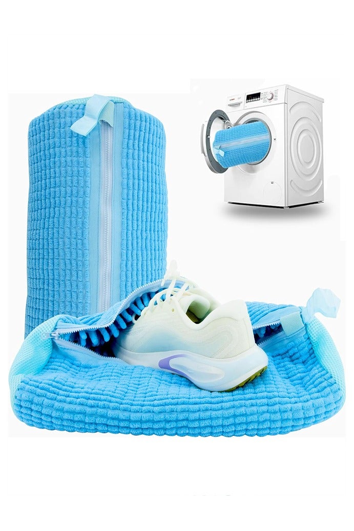 Shoe Washing Machine Bag, 2 Pcs Reusable Laundry Shoe Bag Shoe Cleaning Bag for Sneakers,Tennis Shoes with Self-locking Zipper, Microfiber Inside - Image 1