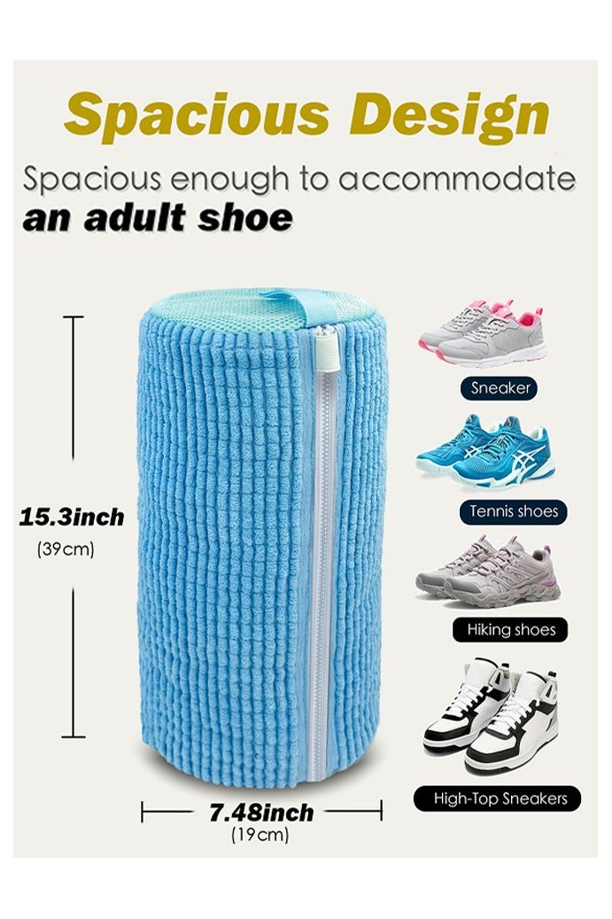 Shoe Washing Machine Bag, 2 Pcs Reusable Laundry Shoe Bag Shoe Cleaning Bag for Sneakers,Tennis Shoes with Self-locking Zipper, Microfiber Inside - Image 2