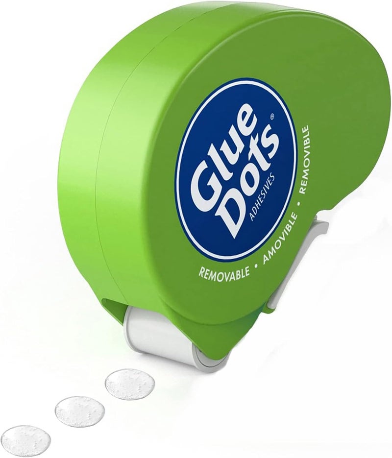 Glue Dots Removable Dot N' Go Dispenser with 200 (.375 Inch) Removable Adhesive Dots (03669E) - Image 1