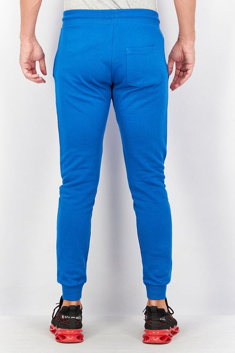 Cavalli Class Men Regular Fit Drawstring Brand Logo Pants, Blue - Image 4