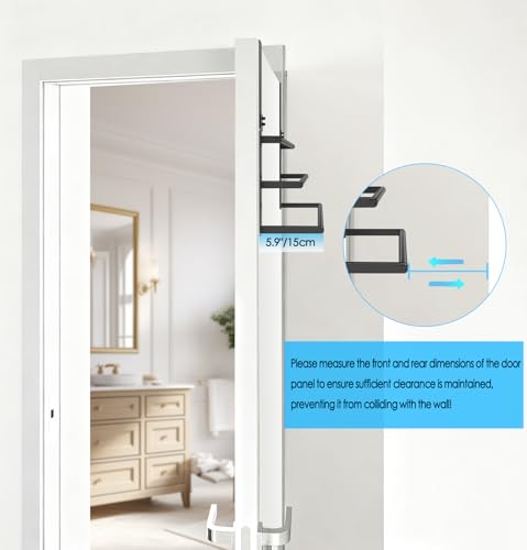 DOKU HOME 16Inch Over The Door Towel Rack DOKU Stainless Steel Door Towel Hanger Over Door Towel Holder with 3 Tier Towel Bars Over Door Towel Storage for Bathroom Matte Black - Image 3