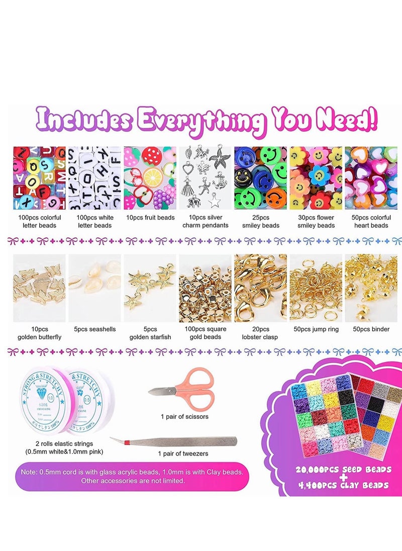 25000 Pcs Clay And Alphabet Beads Jewellery Making DIY Bracelet Craft Kit