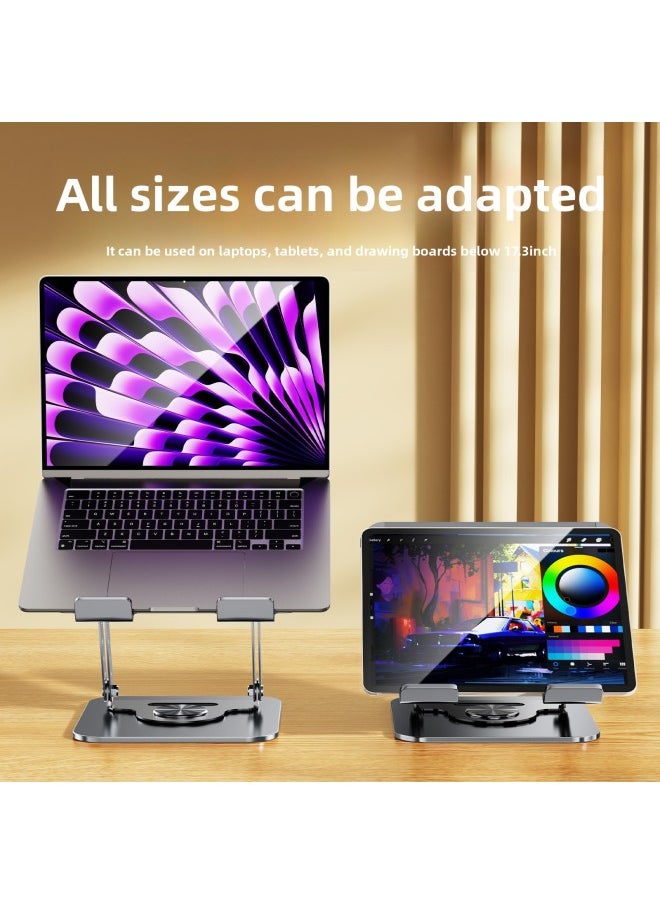 Generic - Laptop Tablet PC Stand Foldable Pad Height Alloy Heat Rack Rotating Display Lifting Rack-Color:261 Tablet Model [360 ° Rotate】black - Image 1