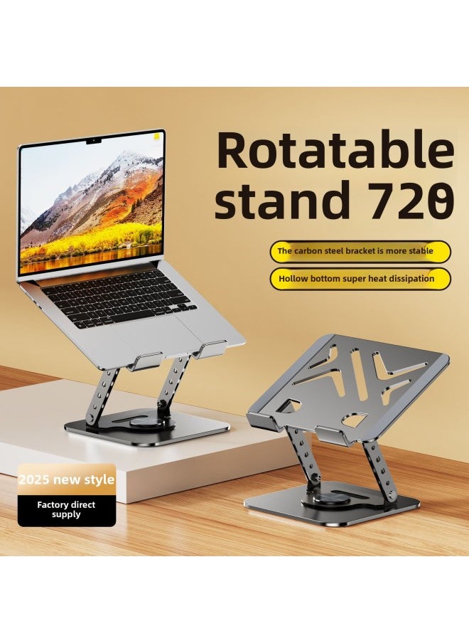 Generic - Laptop Tablet PC Stand Foldable Pad Height Alloy Heat Rack Rotating Display Lifting Rack-Color:261 Tablet Model [360 ° Rotate】black - Image 1