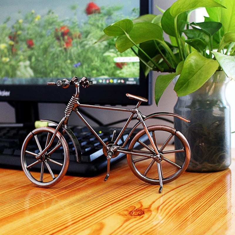 Tipmant Antique Vintage Bicycle Retro Iron Bike Model Office Home Décor Accents Room Desk Decoration Ornaments Handmade Handcrafts - Image 3
