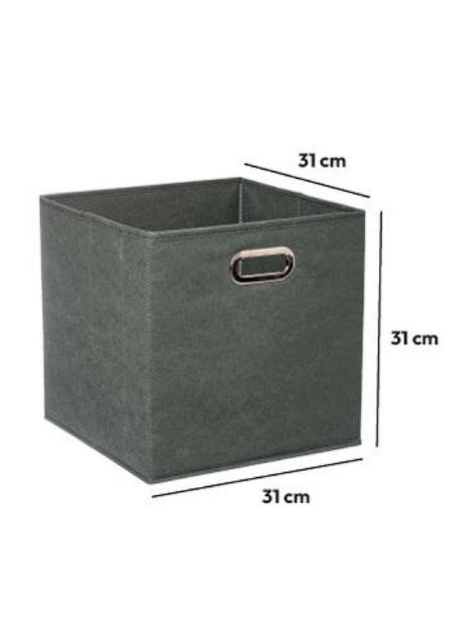 Five Simply Smart Polypropylene and Metal Foldable Storage Box Khaki Green 31 x 31cm 138885K - Image 4