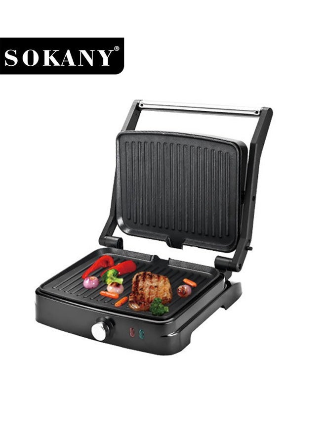 sokany Electric Grill & Panini Press,Grill Maker,Non-Stick Plates, Indicator Light, Cool Touch Handle, for Toasted Sandwiches, Kebabs, Steak, Meat, 2000W,SK-204  - Image 1