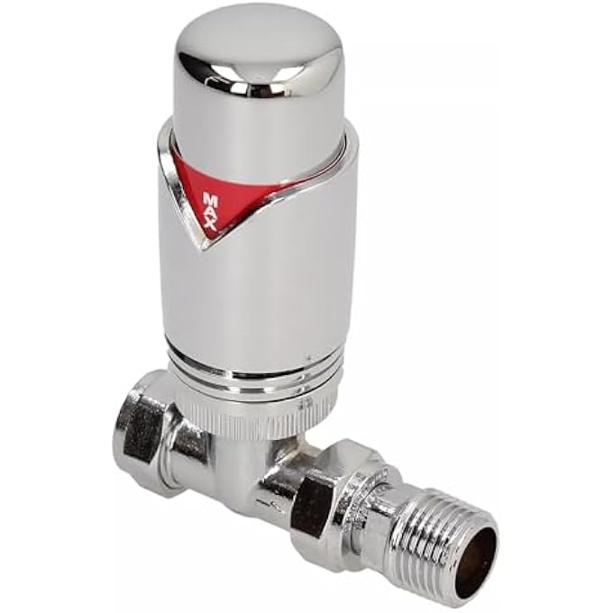 GOLD PREMIUM 15MM STRAIGHT FULL CHROME TRV THERMOSTATIC RADIATOR VALVE 15MM - Image 3