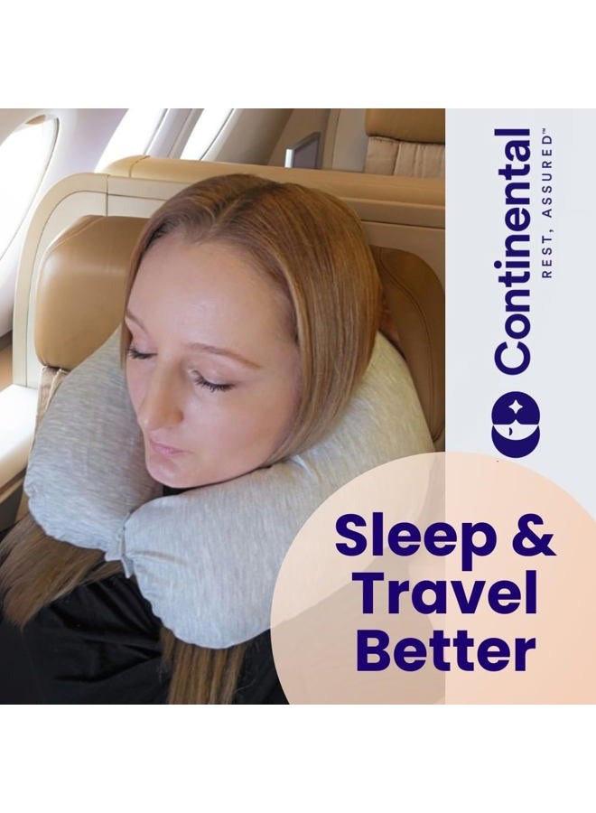 Continental Bedding Travel Neck Pillow - U Shaped 13x11 Inch - Polyester Fill - Removable Gray Viscose Derived from Bamboo Cover in Travel Case - Image 4