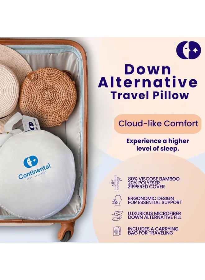 Continental Bedding Travel Neck Pillow - U Shaped 13x11 Inch - Polyester Fill - Removable Gray Viscose Derived from Bamboo Cover in Travel Case - Image 5