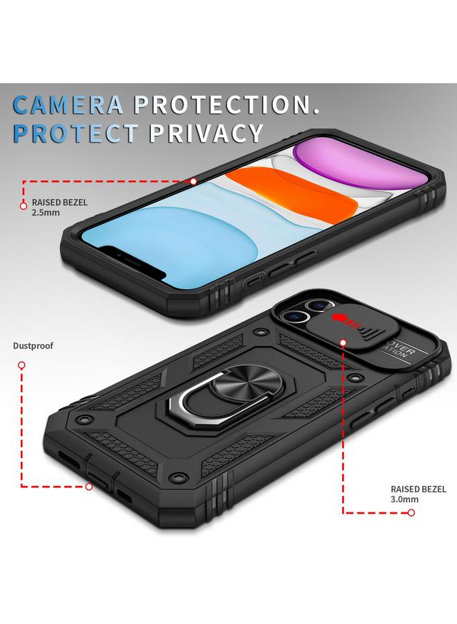 Zaboon Case For iPhone 11 Sliding Camera Cover Design TPU + PC Protective Case with 360 Degree Rotating Holder & Card Slot - Image 4