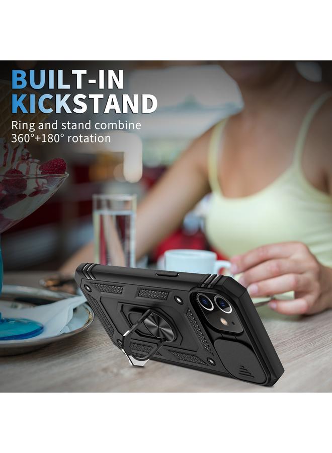 Zaboon Case For iPhone 11 Sliding Camera Cover Design TPU + PC Protective Case with 360 Degree Rotating Holder & Card Slot - Image 2