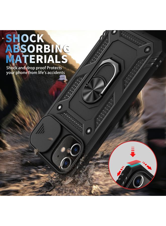 Zaboon Case For iPhone 11 Sliding Camera Cover Design TPU + PC Protective Case with 360 Degree Rotating Holder & Card Slot - Image 3