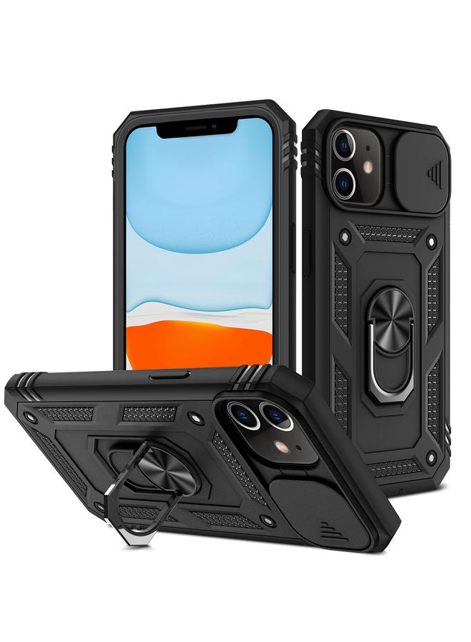 Zaboon Case For iPhone 11 Sliding Camera Cover Design TPU + PC Protective Case with 360 Degree Rotating Holder & Card Slot - Image 1