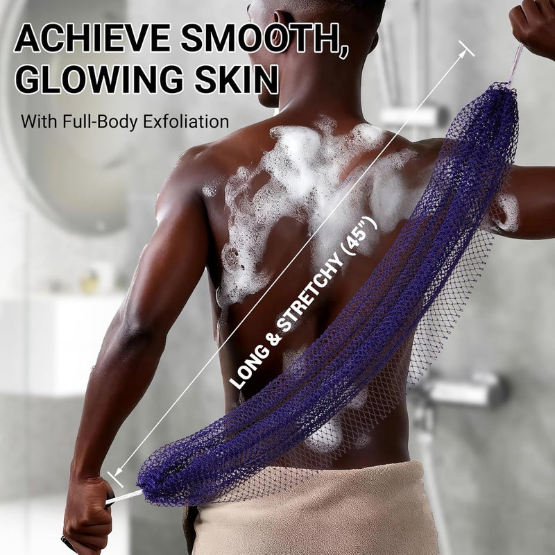 Shenjie African Bath Scrubbing Mesh (Purple) – Unisex Exfoliating Washcloth for Brightening & Softening Skin; Daily Body Scrub Towel for Showering - Image 5