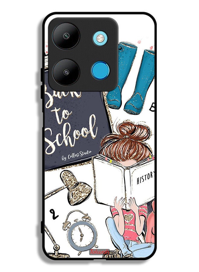 Tolwak Infinix Smart 7 Protective Case Cover Back To School Girl Reading History - Image 1