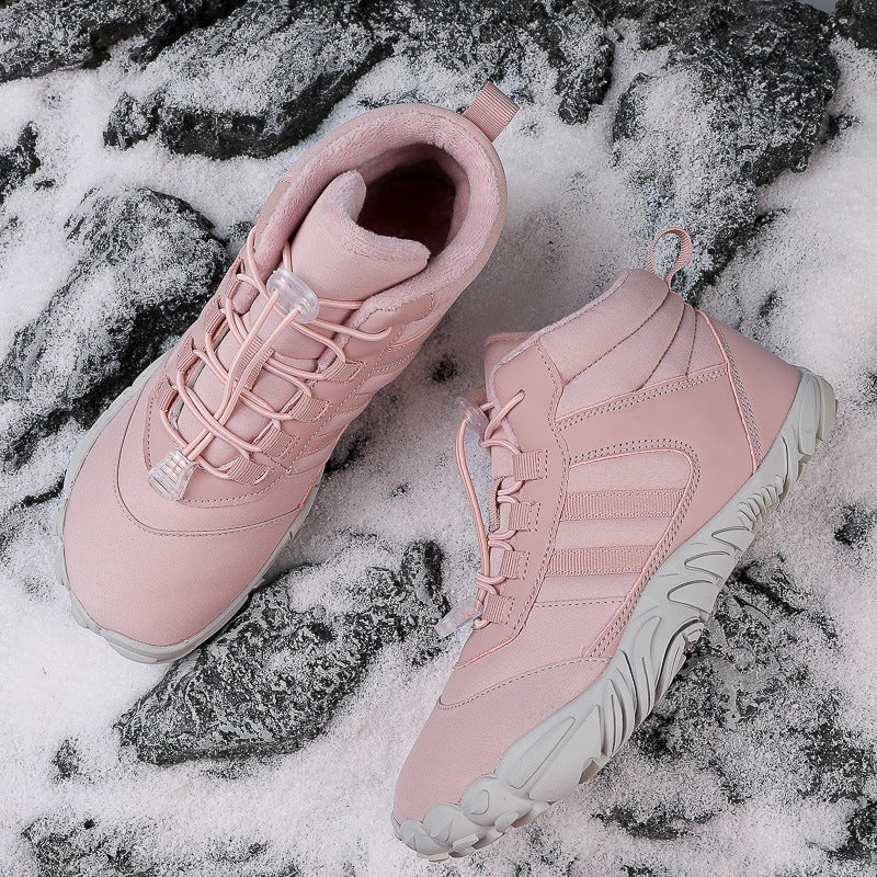 New Winter Cotton Boots for Men, Casual Cotton Shoes for Women, Velvet Thickened Snow Boots for Couples, Warm Barefoot Hiking Shoes - Image 4