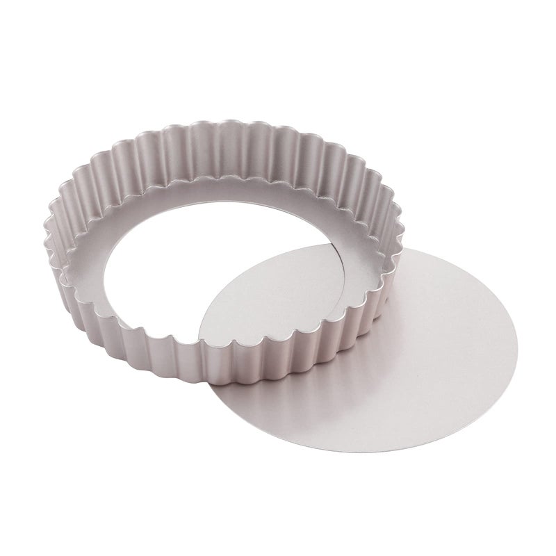 CHEFMADE Tart Pan 7Inch with Removable Loose Bottom NonStick Round Quiche Bakeware for Oven and Instant Pot Baking Champagne Gold