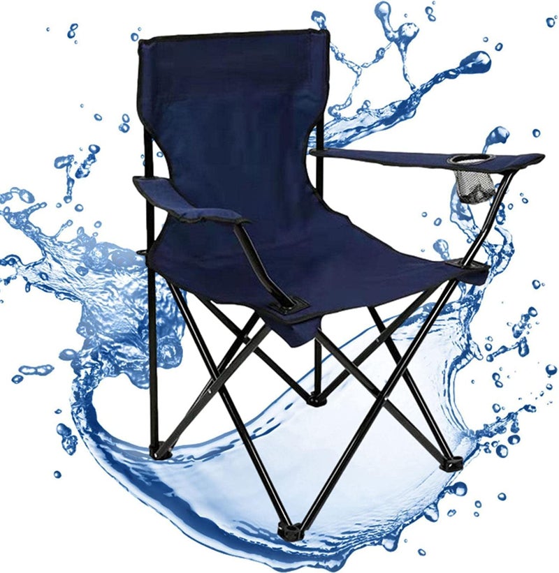 Nikrim Portable Folding Chair with Arm Rest and Cup Holder with Carrying Bag for Camping Travelling Lawn Patio Fishing Garden Beach Picnic Outdoor Foldable Chair Multicolor Oxford Cloth Metal