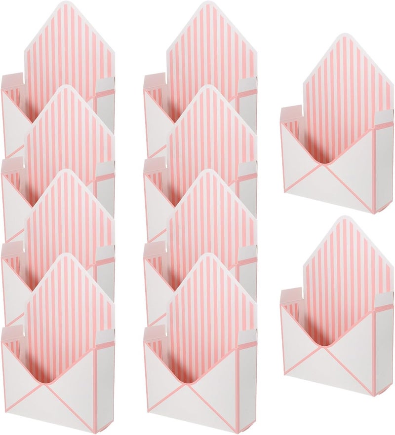 Longevity upgraded craftsmanship Baluue Foldable Envelope Shape Flower Packing Box 10pcs White with Pink Stripes, Paper Flower Holder for Bouquet Wrapping, Fresh Floral Packaging Supplies for Wedding and Wrapping Fine polished finish Versatile application KSA standard compatible design Advanced minimal build Labor saving Treated anti-rust metal Flexible sizing options All need matching options In-Kingdom stored commodity Dispersed regional warehouses Moisture wear upgraded quality Multiple design variants Ready post purchase fulfill Instant order available stock Reliable daily use design Diverse purchase options Global trendy simple build Worldwide simple practical design Secure equipped warehouse Long lifespan Tight fitted parts Assorted natural tone picks Indoor outdoor all-purpose fit Popular practical build - Image 1