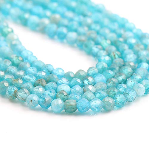 Zotoone Natural Stone Beads Apatite Gemstone Faceted Loose Beads for Jewelry Making 2 Strands/Pack Length 15" Size 2mm - Image 2