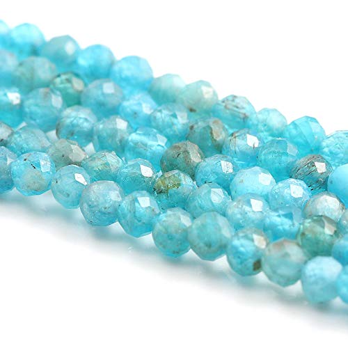 Zotoone Natural Stone Beads Apatite Gemstone Faceted Loose Beads for Jewelry Making 2 Strands/Pack Length 15" Size 2mm - Image 4