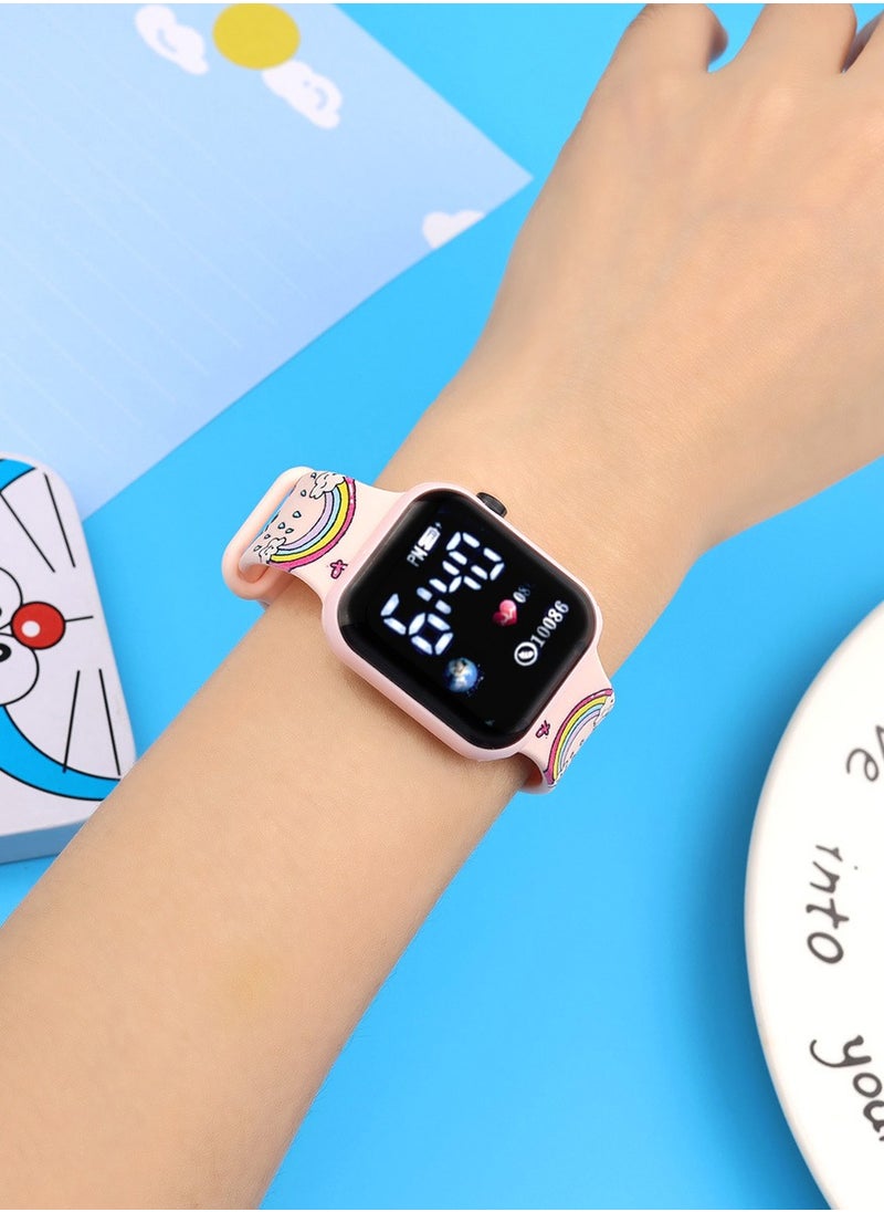 DTBG 4 Pcs Kids' Cartoon Anime Printed Square Water Resistant Silicone Digital Watch  - Image 3