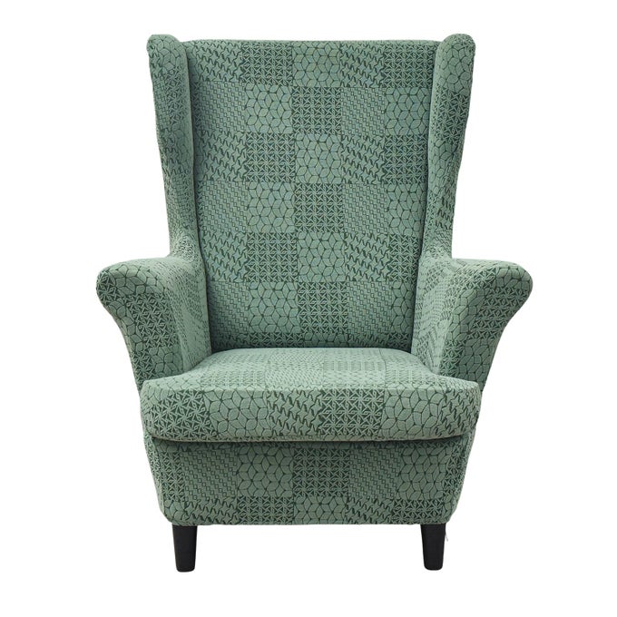 ECOANCHENG WINGBACK CHAIR SLIPCOVER 2 PIECE SLIPCOVERS FOR WINGBACK CHAIRS JACQUARD WINGBACK CHAIR COVERS WASHABLE FURNITURE PROTECTOR WITH ELASTIC BOTTOM FOR LIVING ROOM WINGBACK CHAIRS