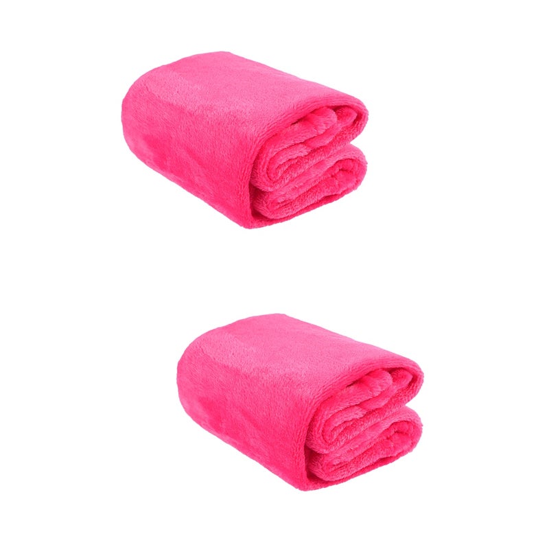 2pcs Gorgeous Flannel Fleece Pet Blanket Cozy Towel Color Pet Blanket(Rosy) - Image 1