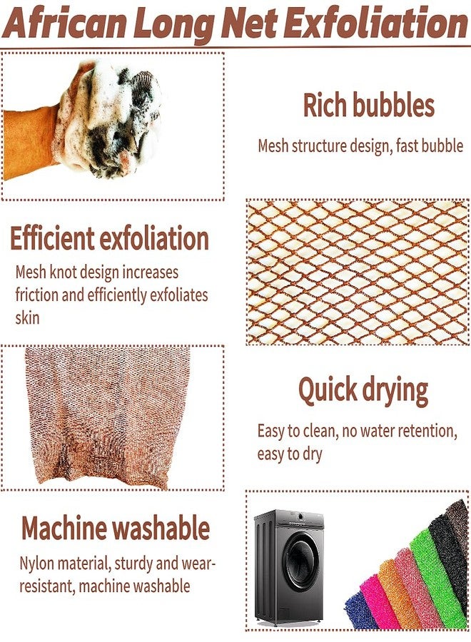 SPMKTBOZAI African Net Sponge Authentic, African Exfoliating Sponge Real African Net Black Owned, African Bath Sponge Back Scrubber, Body Exfoliator Shower Bath Accessories (Brown) - Image 5
