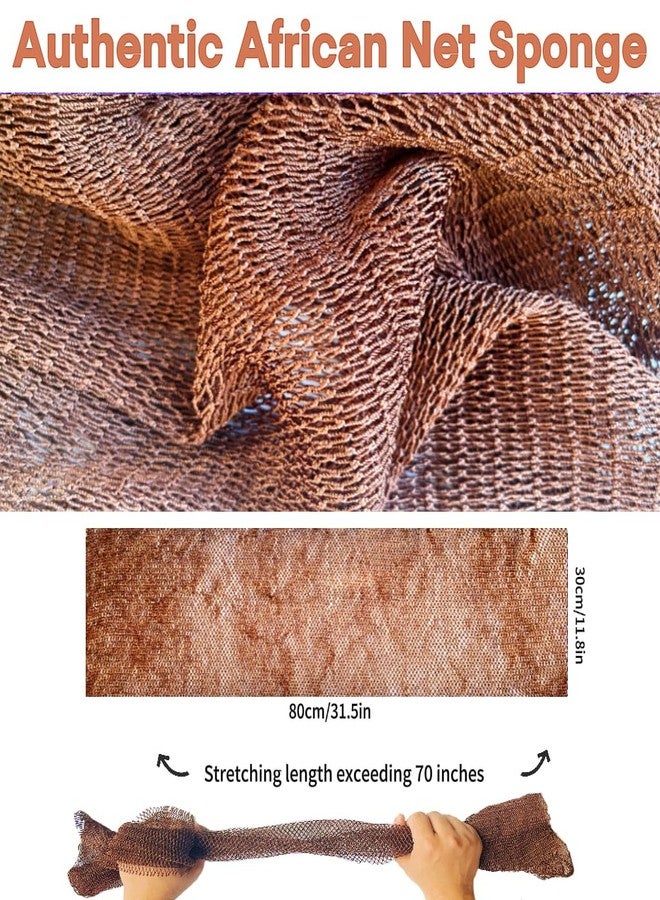 SPMKTBOZAI African Net Sponge Authentic, African Exfoliating Sponge Real African Net Black Owned, African Bath Sponge Back Scrubber, Body Exfoliator Shower Bath Accessories (Brown) - Image 3