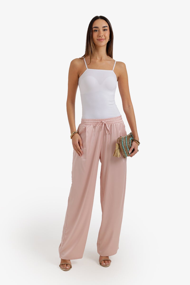 Carina Wide-Leg Satin Pants - Image 5