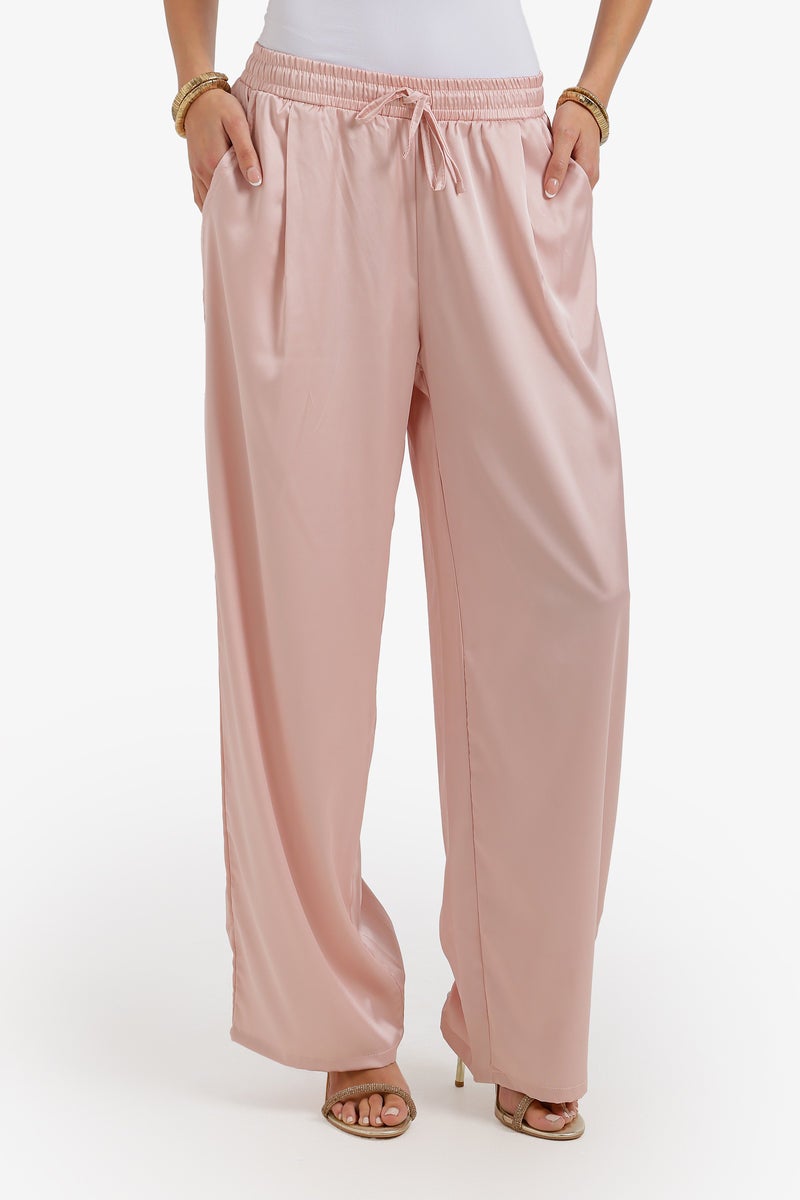 Carina Wide-Leg Satin Pants - Image 1