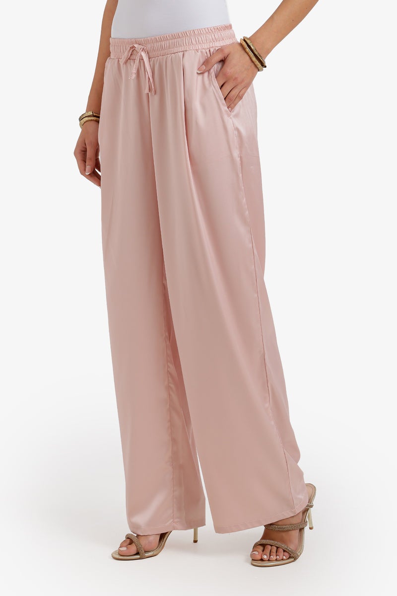Carina Wide-Leg Satin Pants - Image 2