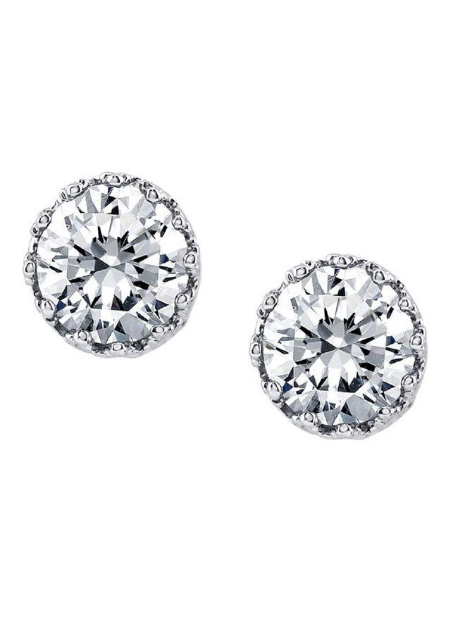 OOMPHelicious Jewellery Pair of Round Cubic Zirconia Stud Earrings For Men & Boys (ESN32_CC4) - Image 2