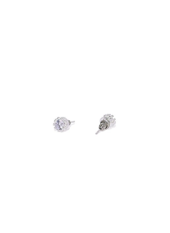 OOMPHelicious Jewellery Pair of Round Cubic Zirconia Stud Earrings For Men & Boys (ESN32_CC4) - Image 3