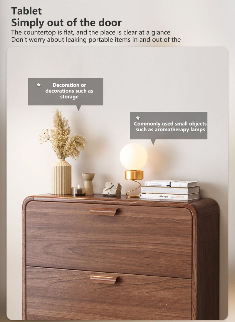 شاربدو خزانة أحذية شاربدو مع 3 أدراج قابلة للطي، خزانة خشبية رفيعة للغاية لتنظيم الأحذية للمدخل، خزانة أحذية رفيعة للغاية قابلة للطي، توفر مساحة 80*17*118 سم - Image 5