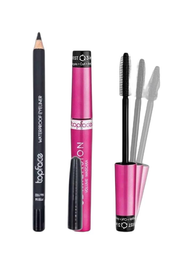 topface 3Dimension Volume Mascara Black + Waterproof Eyeliner 102 Black - Image 1