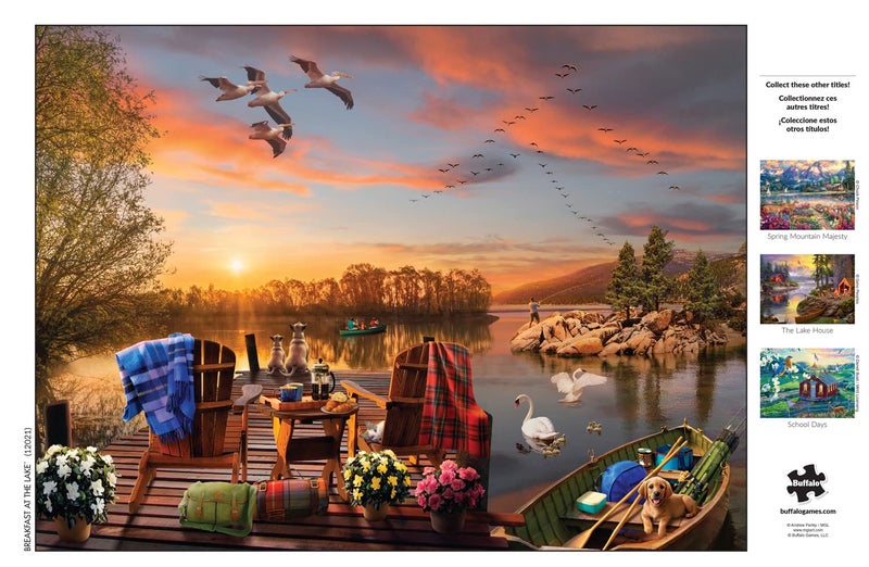 Buffalo Games - Andrew Farley -Breakfast at The Lake - 1000 Piece Jigsaw Puzzle for Adults -Challenging Puzzle Perfect for Game Nights - Finished Size is 26.75 x 19.75 - Image 5