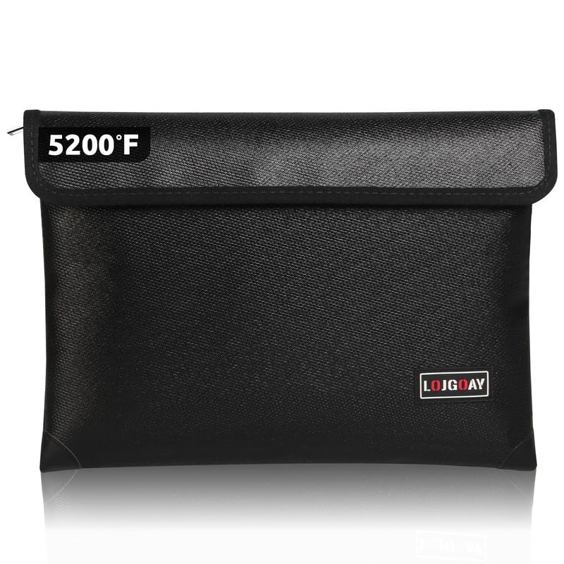 Fireproof Document Bag with 5200F Heat Insulated Waterproof Fireproof Bag with Zipper 8 Layers of Functional Materials Fireproof Money Bag for CashDocumentsValuables Fire bag 11x77