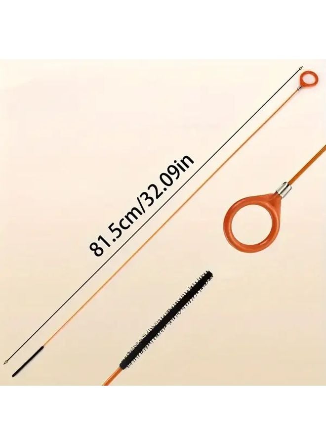 1 قطعة مزيل شعر يدوي برتقالي للصرف مزود برأس فرشاة معدنية مرنة ومقبض مريح - Image 3