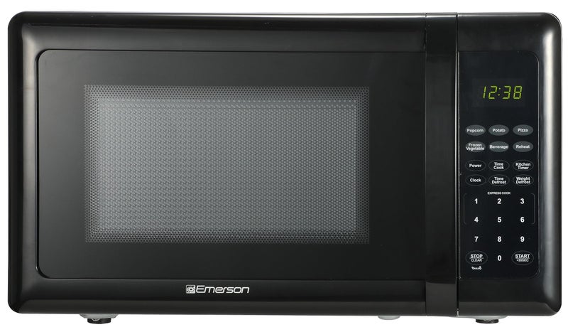 Emerson MW7302B Compact Countertop Microwave Oven with Touch Control, LED Display, 700W, 10 Power Levels, 6 Auto Menus, Glass Turntable and Child Safe Lock, 0.7 Cu., Ft. Black - Image 1