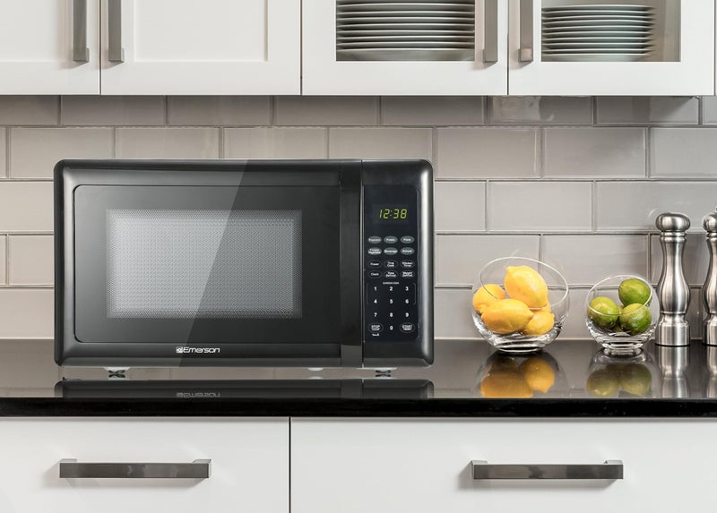 Emerson MW7302B Compact Countertop Microwave Oven with Touch Control, LED Display, 700W, 10 Power Levels, 6 Auto Menus, Glass Turntable and Child Safe Lock, 0.7 Cu., Ft. Black - Image 5