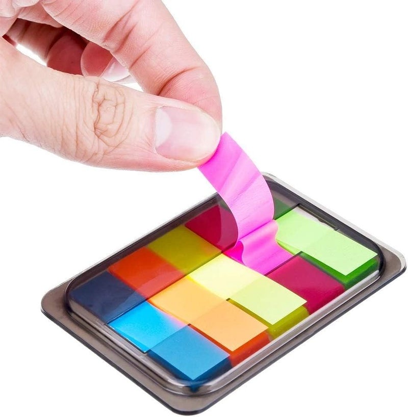 cheekyglo 500Pcs Neon Page Markers 6Sets Sticky Tabs, Neon Sticky Notes Flags,Waterproof Writable Translucent Page Flags for Books,Bookmarks,Notebook,Removes Cleanly - Image 3