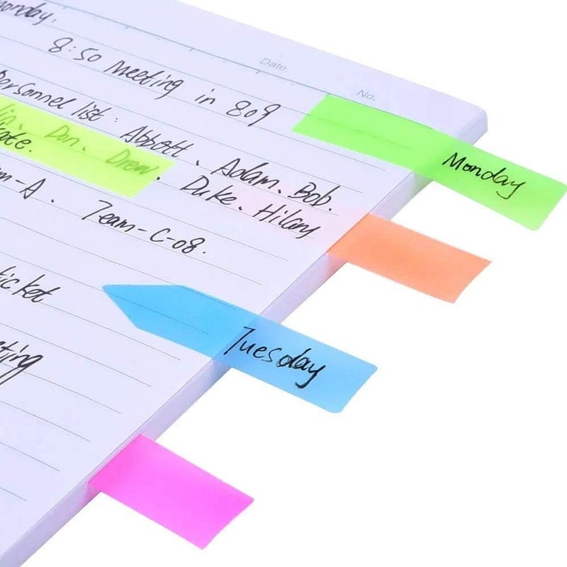 cheekyglo 500Pcs Neon Page Markers 6Sets Sticky Tabs, Neon Sticky Notes Flags,Waterproof Writable Translucent Page Flags for Books,Bookmarks,Notebook,Removes Cleanly - Image 4